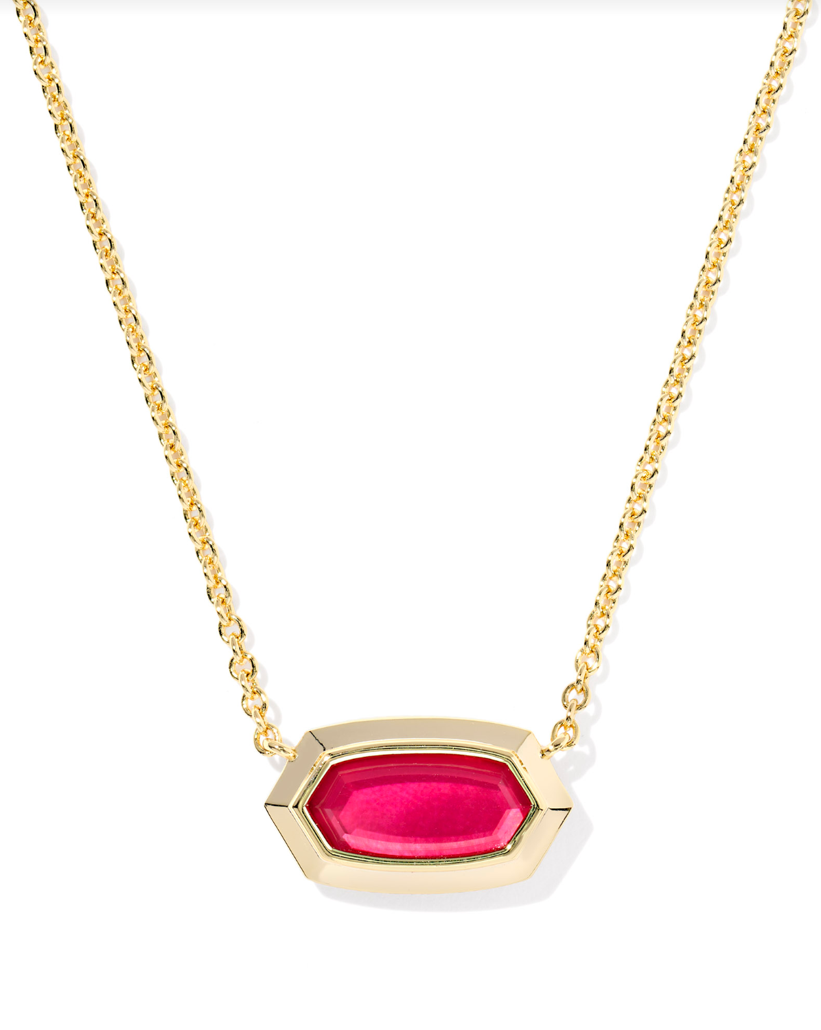 KENDRA SCOTT: Elisa Bezel Necklace-Gold Carmine Red Illusion-7- Jewelry-Kendra Scott-Usher & Co - Women's Boutique Located in Atoka, OK and Durant, OK