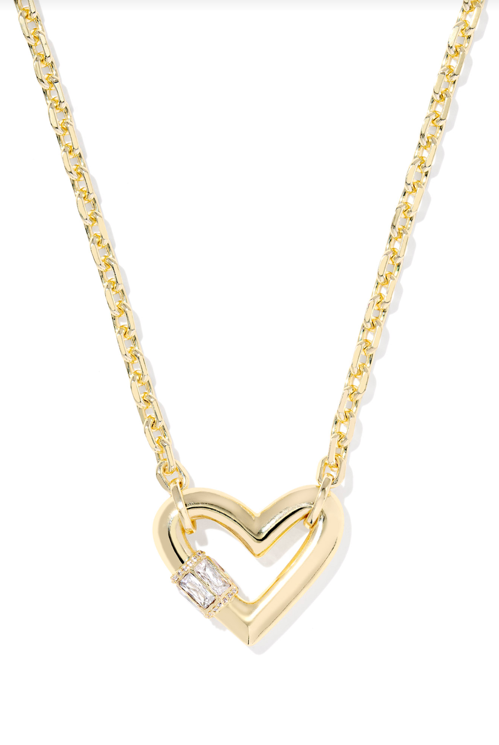 KENDRA SCOTT: Emery Heart Necklace-Gold White CZ-7- Jewelry-Kendra Scott-Usher & Co - Women's Boutique Located in Atoka, OK and Durant, OK