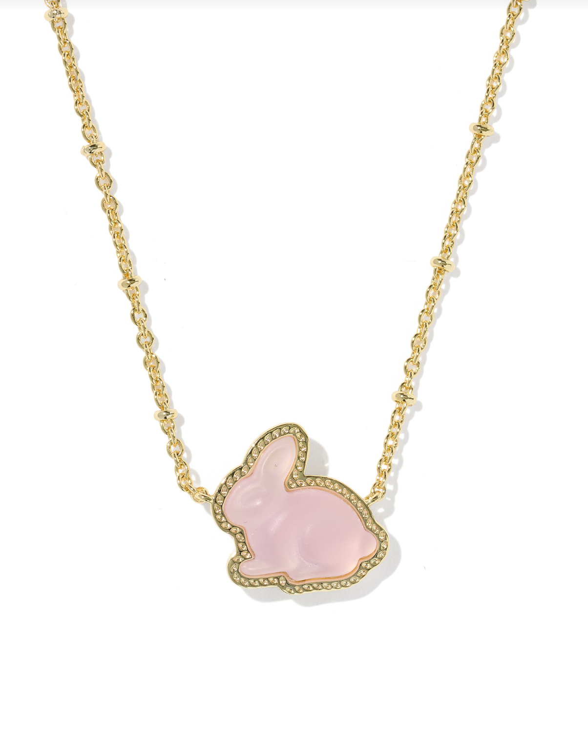 Kendra Scott: Bunny Necklace-Gold Matte Blush Pink Dichroic Glass-7- Jewelry-KENDRA SCOTT-Usher & Co - Women's Boutique Located in Atoka, OK and Durant, OK
