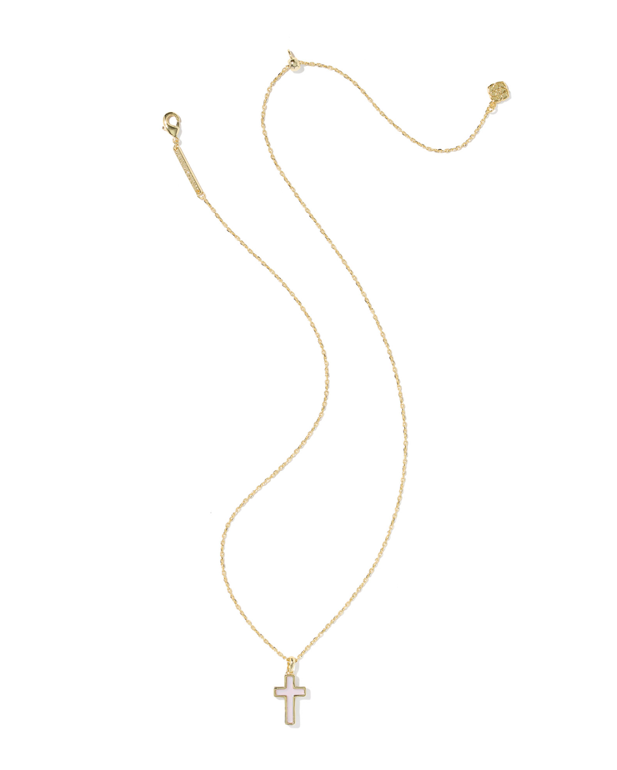 Kendra Scott: Cross Necklace-Gold Matte Blush Pink Dichroic Glass-7- Jewelry-KENDRA SCOTT-Usher & Co - Women's Boutique Located in Atoka, OK and Durant, OK
