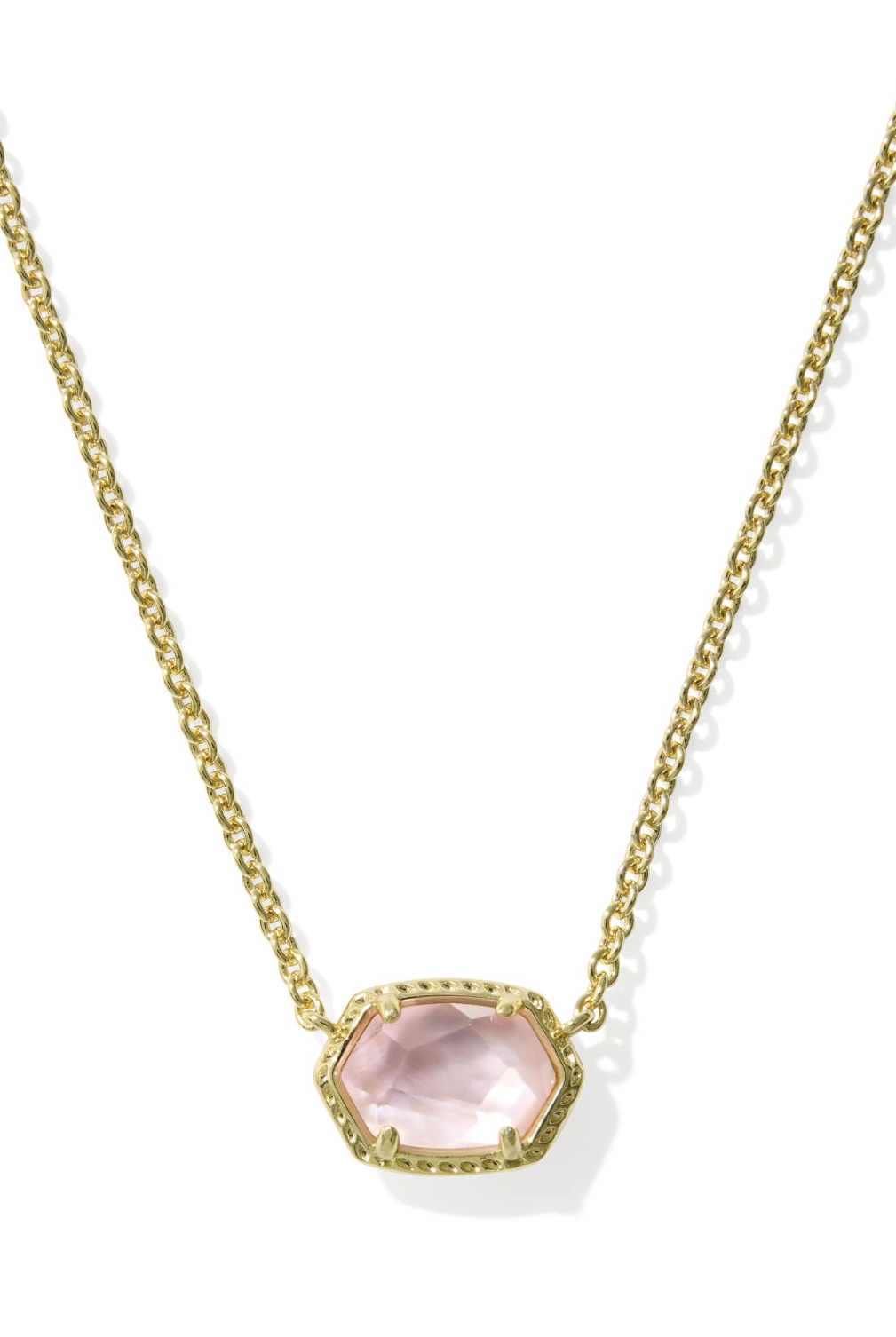 Kendra Scott Daphne Frame Short Pendant Necklace-Gold Light Pink Mother of Pearl-7- Jewelry-Kendra Scott-Usher & Co - Women's Boutique Located in Atoka, OK and Durant, OK