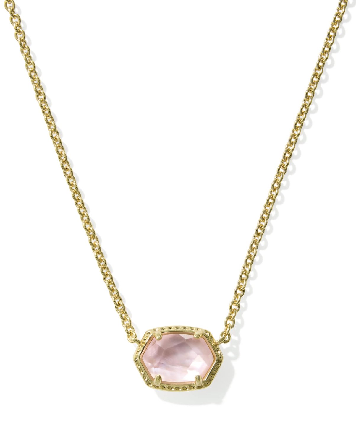 Kendra Scott Daphne Frame Short Pendant Necklace-Gold Light Pink Mother of Pearl-7- Jewelry-Kendra Scott-Usher & Co - Women's Boutique Located in Atoka, OK and Durant, OK