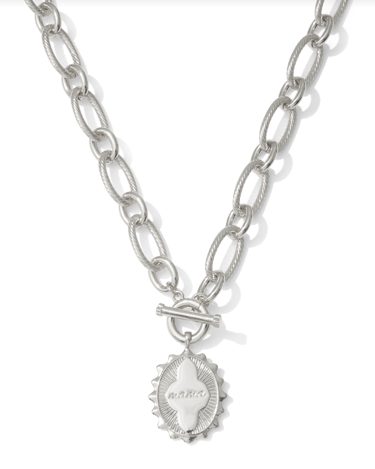 Kendra Scott: Mama Link And Chain Necklace-Silver-7- Jewelry-Kendra Scott-Usher & Co - Women's Boutique Located in Atoka, OK and Durant, OK