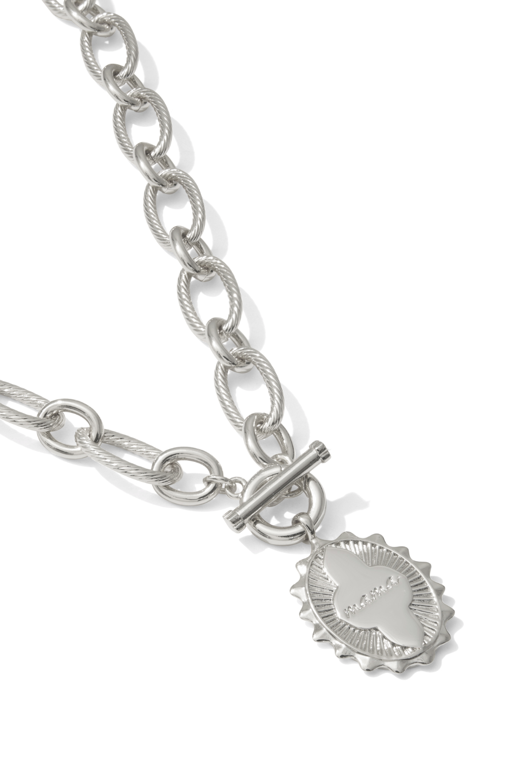 Kendra Scott: Mama Link And Chain Necklace-Silver-7- Jewelry-Kendra Scott-Usher & Co - Women's Boutique Located in Atoka, OK and Durant, OK