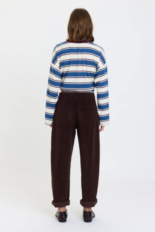 DAZE: Villa Barrel Leg Pants-Chocolate-4- Bottoms-DAZE-Usher & Co - Women's Boutique Located in Atoka, OK and Durant, OK