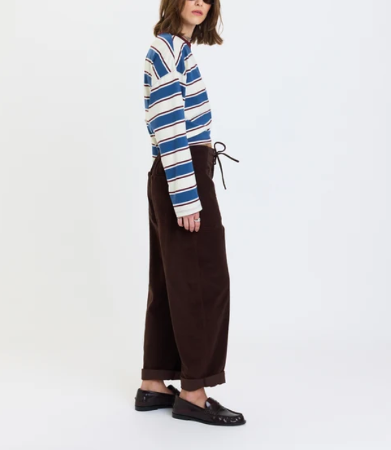 DAZE: Villa Barrel Leg Pants-Chocolate-4- Bottoms-DAZE-Usher & Co - Women's Boutique Located in Atoka, OK and Durant, OK