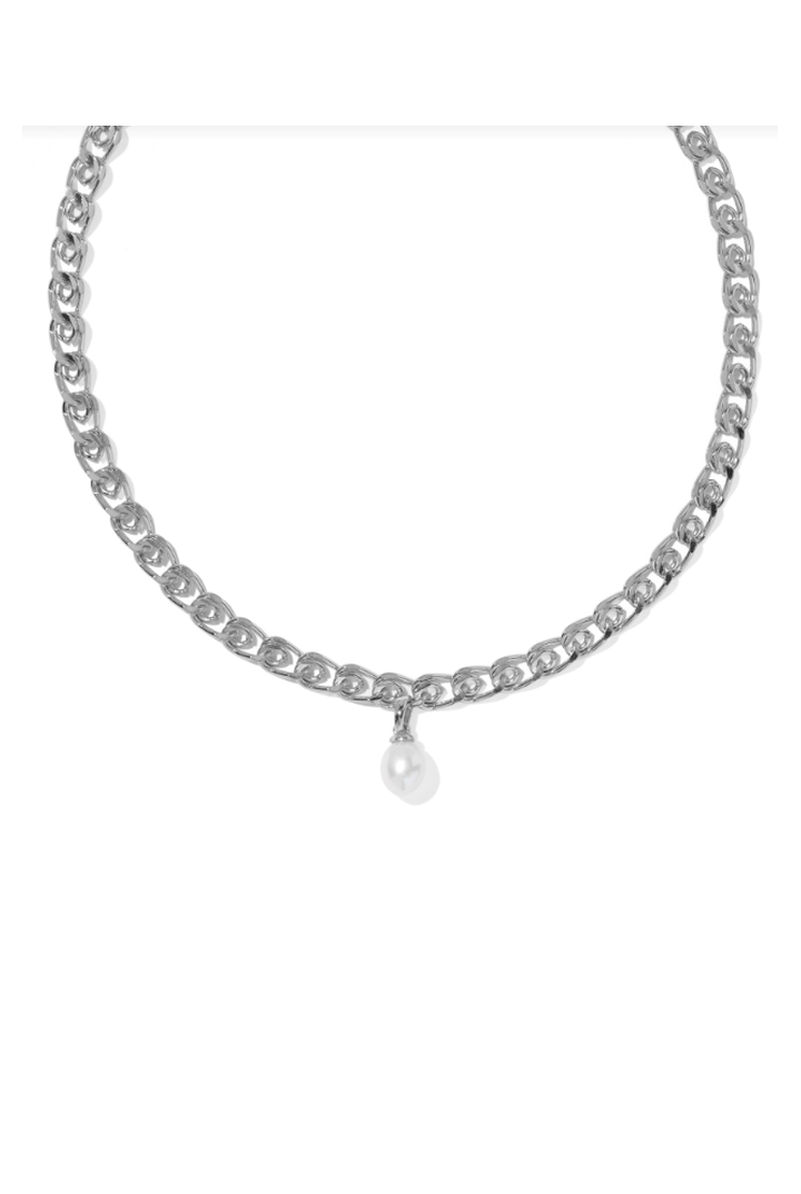 Kendra Scott: Oakland Pearl Chain Necklace-Silver Freshwater Cultured Pearl-7- Jewelry-Kendra Scott-Usher & Co - Women's Boutique Located in Atoka, OK and Durant, OK