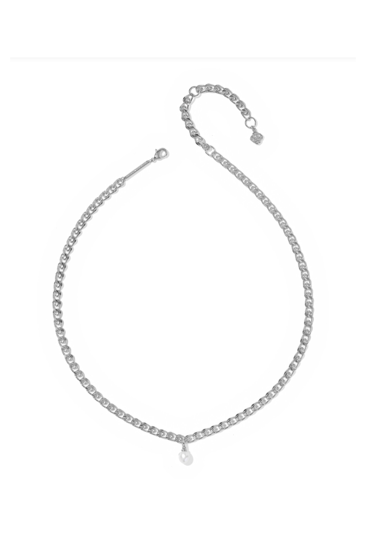 Kendra Scott: Oakland Pearl Chain Necklace-Silver Freshwater Cultured Pearl-7- Jewelry-Kendra Scott-Usher & Co - Women's Boutique Located in Atoka, OK and Durant, OK