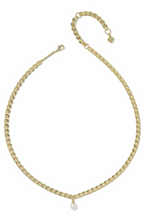 Kendra Scott: Oakland Pearl Chain Necklace-Gold Freshwater Cultured Pearl-7- Jewelry-Kendra Scott-Usher & Co - Women's Boutique Located in Atoka, OK and Durant, OK