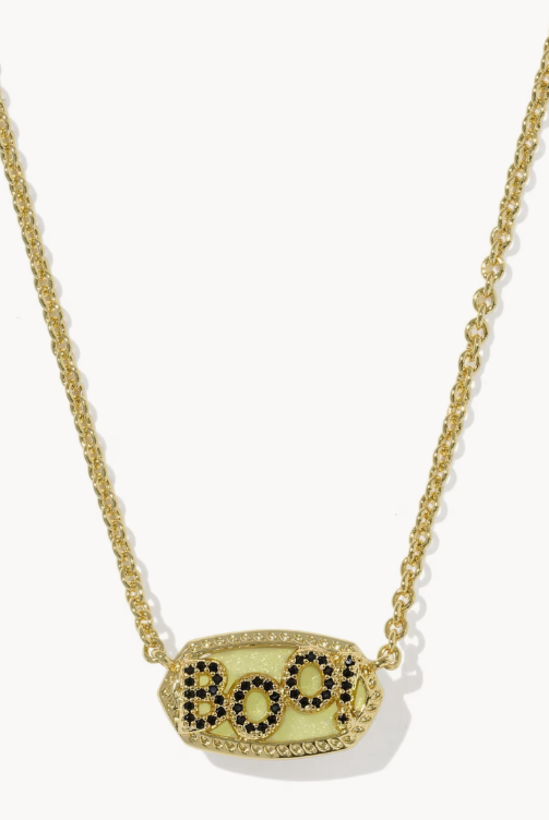 Kendra Scott: Elisa Boo Pendant Necklace-Gold White Glow in the Dark-7- Jewelry-Kendra Scott-Usher & Co - Women's Boutique Located in Atoka, OK and Durant, OK