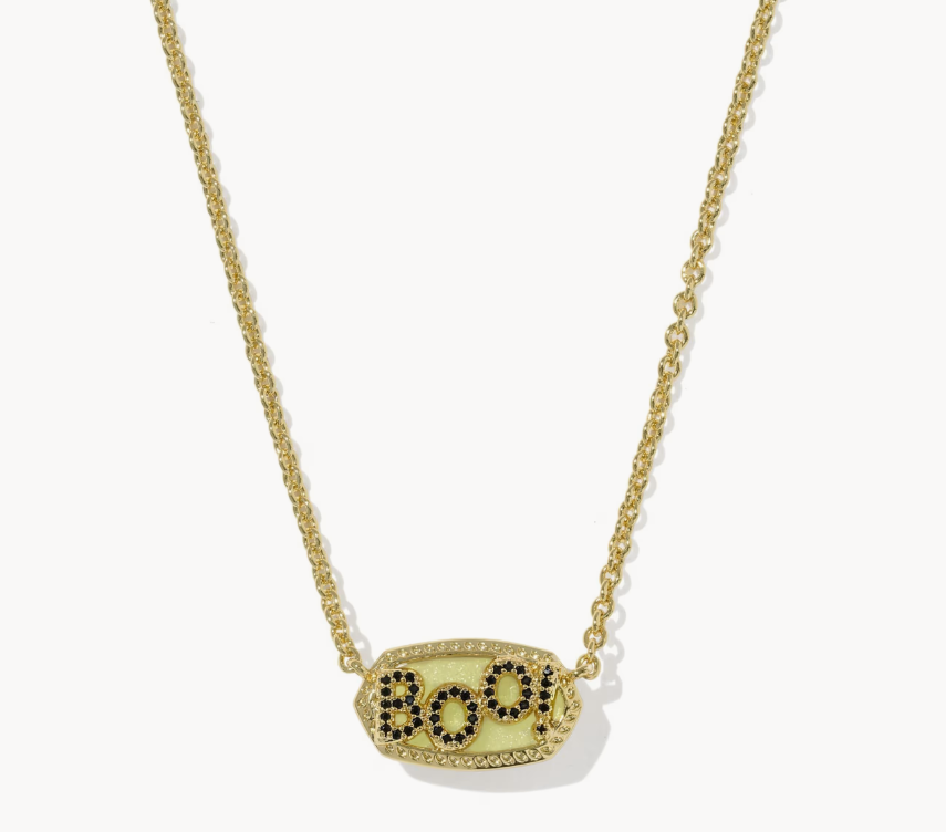 Kendra Scott: Elisa Boo Pendant Necklace-Gold White Glow in the Dark-7- Jewelry-Kendra Scott-Usher & Co - Women's Boutique Located in Atoka, OK and Durant, OK