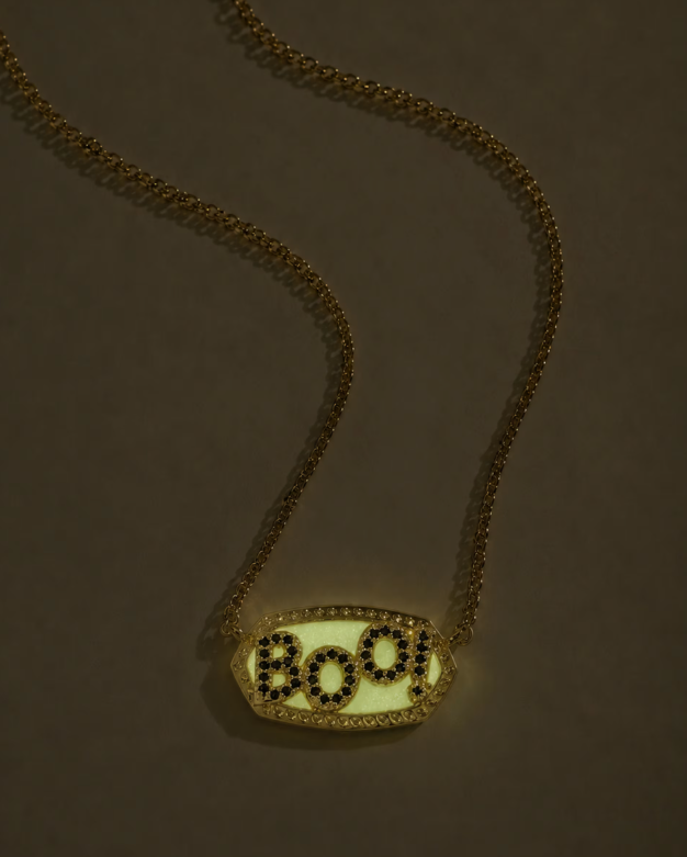 Kendra Scott: Elisa Boo Pendant Necklace-Gold White Glow in the Dark-7- Jewelry-Kendra Scott-Usher & Co - Women's Boutique Located in Atoka, OK and Durant, OK