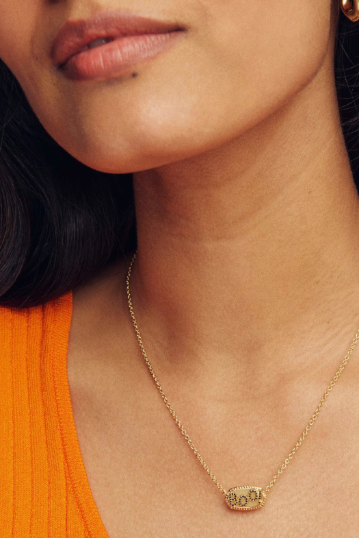 Kendra Scott: Elisa Boo Pendant Necklace-Gold White Glow in the Dark-7- Jewelry-Kendra Scott-Usher & Co - Women's Boutique Located in Atoka, OK and Durant, OK
