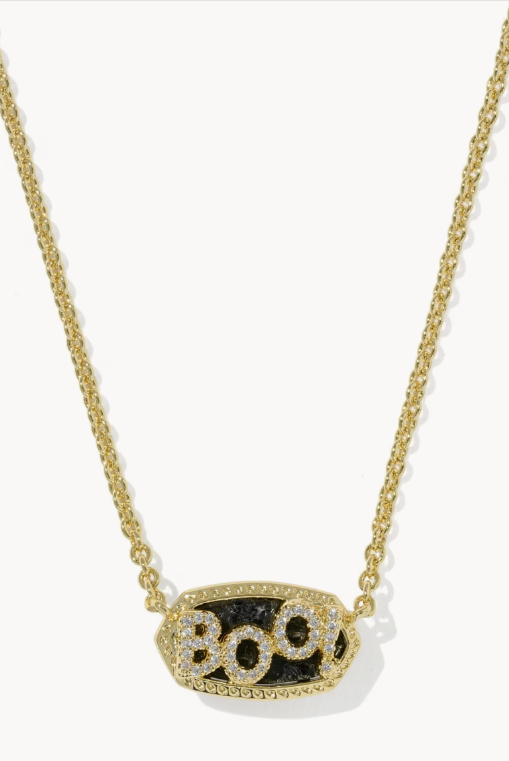 Kendra Scott: Elisa Boo Pendant Necklace-Gold & Black Granite-7- Jewelry-Kendra Scott-Usher & Co - Women's Boutique Located in Atoka, OK and Durant, OK