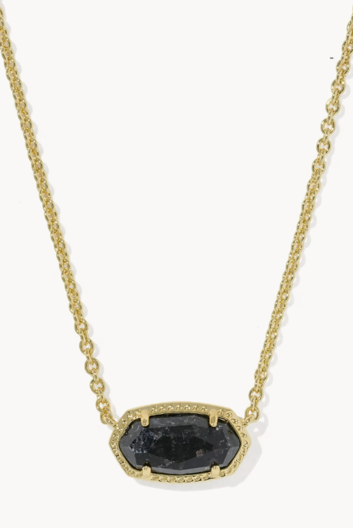 Kendra Scott: Elisa Boo Pendant Necklace-Gold & Black Granite-7- Jewelry-Kendra Scott-Usher & Co - Women's Boutique Located in Atoka, OK and Durant, OK