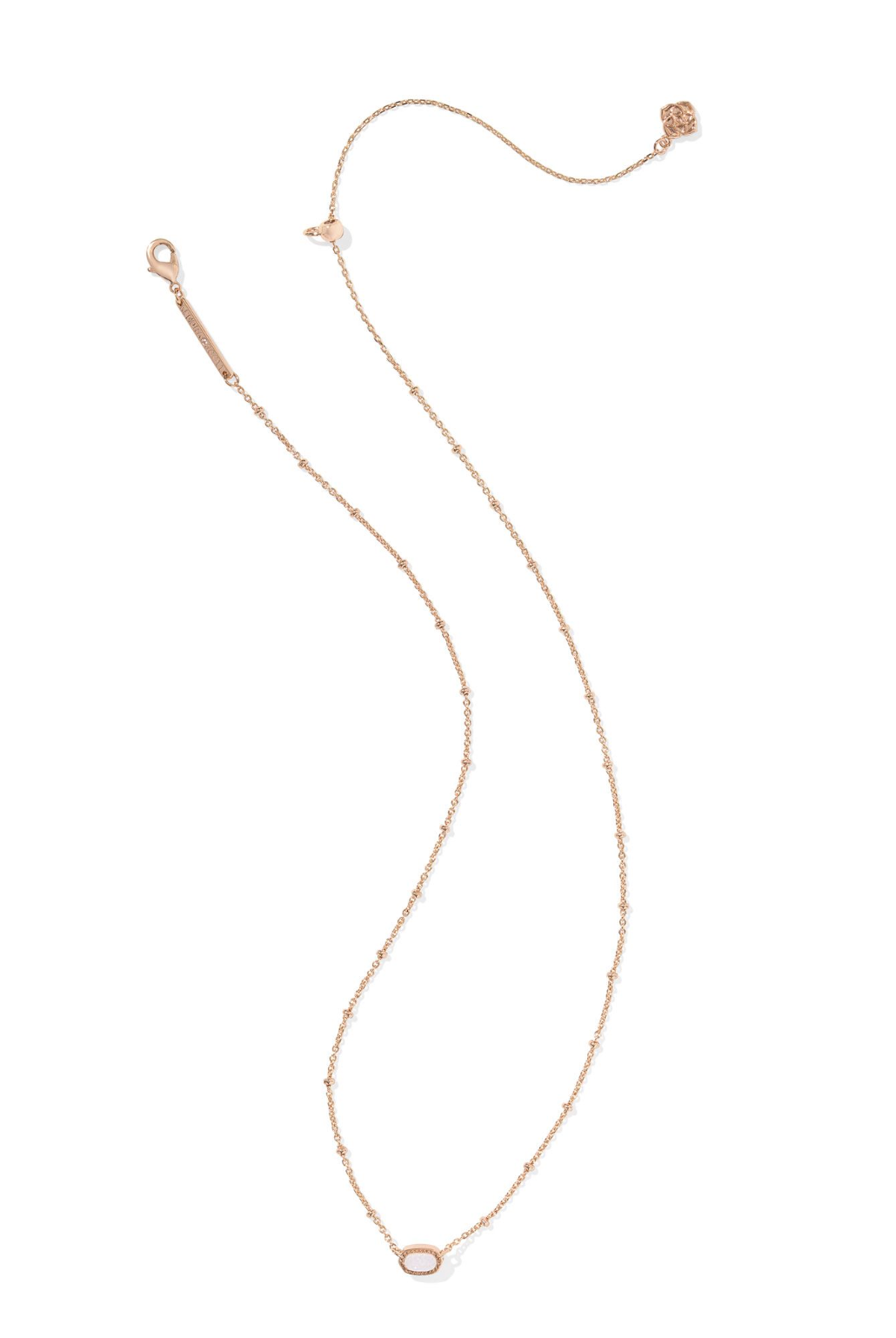 Kendra Scott: Mini Elisa Necklace-Rose Gold Iridescent Drusy-7- Jewelry-Kendra Scott-Usher & Co - Women's Boutique Located in Atoka, OK and Durant, OK