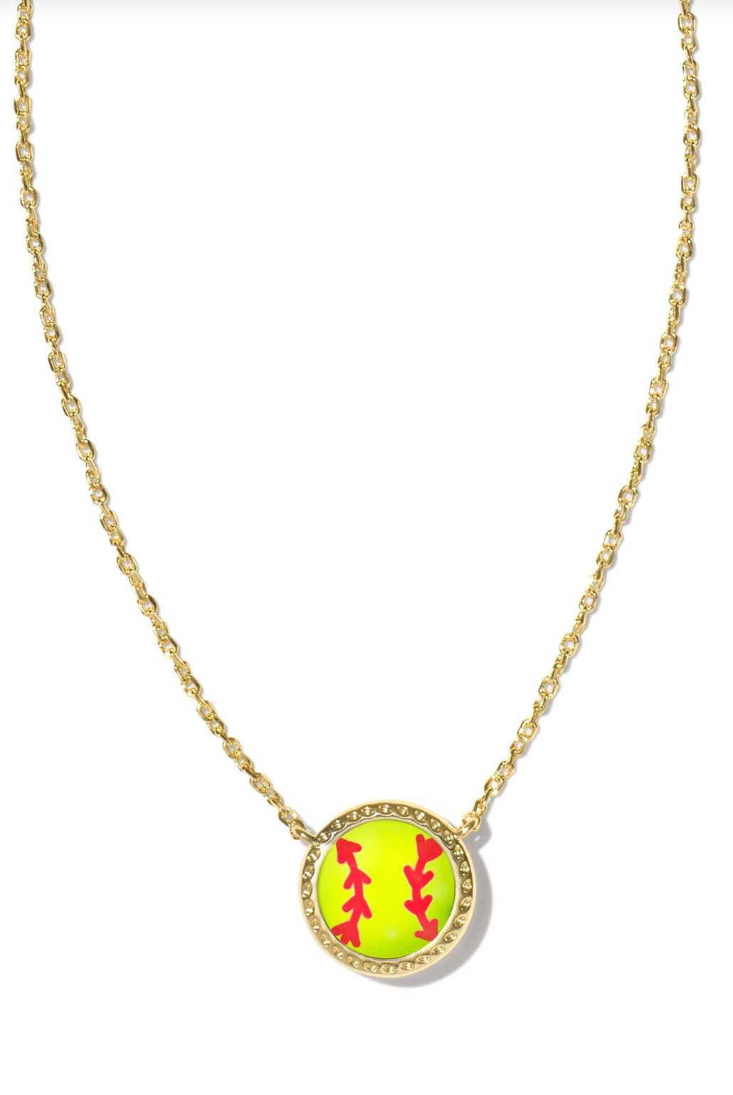 KENDRA SCOTT: Softball Necklace-Gold Chartreuse Magnesite-7- Jewelry-Kendra Scott-Usher & Co - Women's Boutique Located in Atoka, OK and Durant, OK