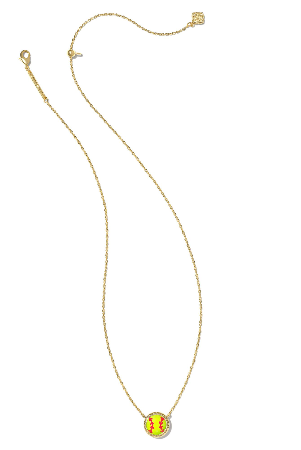 KENDRA SCOTT: Softball Necklace-Gold Chartreuse Magnesite-7- Jewelry-Kendra Scott-Usher & Co - Women's Boutique Located in Atoka, OK and Durant, OK