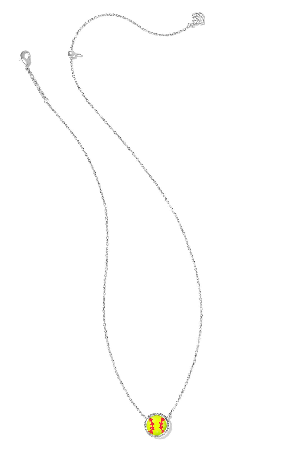 KENDRA SCOTT: Softball Necklace-Silver Chartreuse Magnesite-7- Jewelry-Kendra Scott-Usher & Co - Women's Boutique Located in Atoka, OK and Durant, OK