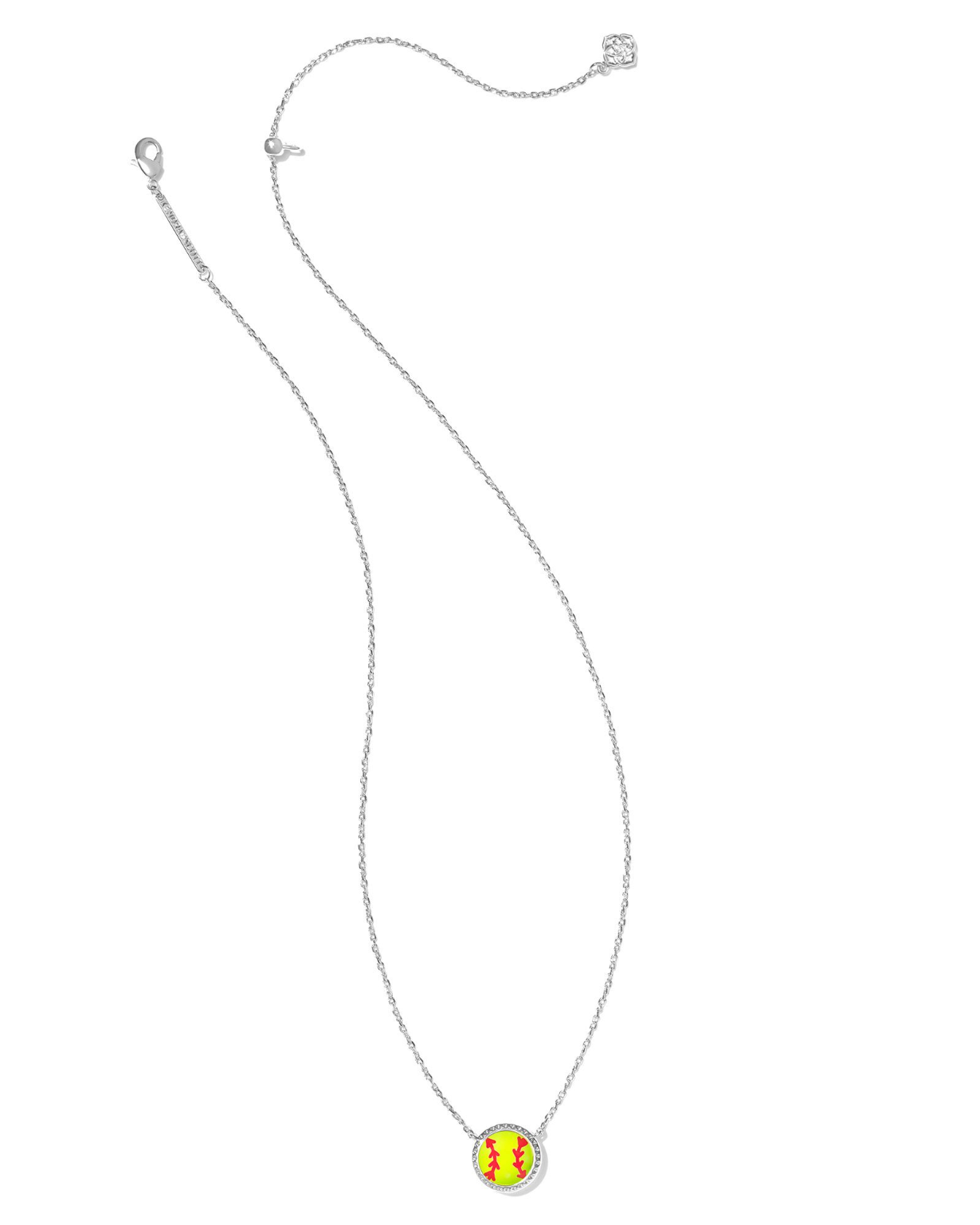 KENDRA SCOTT: Softball Necklace-Silver Chartreuse Magnesite-7- Jewelry-Kendra Scott-Usher & Co - Women's Boutique Located in Atoka, OK and Durant, OK