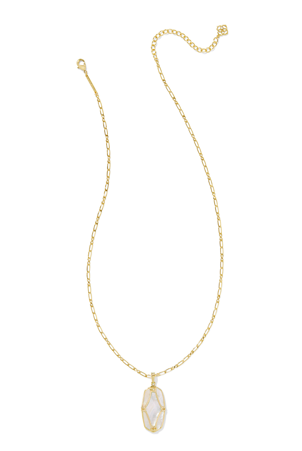 KENDRA SCOTT: Elle Lattice Frame Long Necklace-Gold Ivory Mother Of Pearl-7- Jewelry-Kendra Scott-Usher & Co - Women's Boutique Located in Atoka, OK and Durant, OK