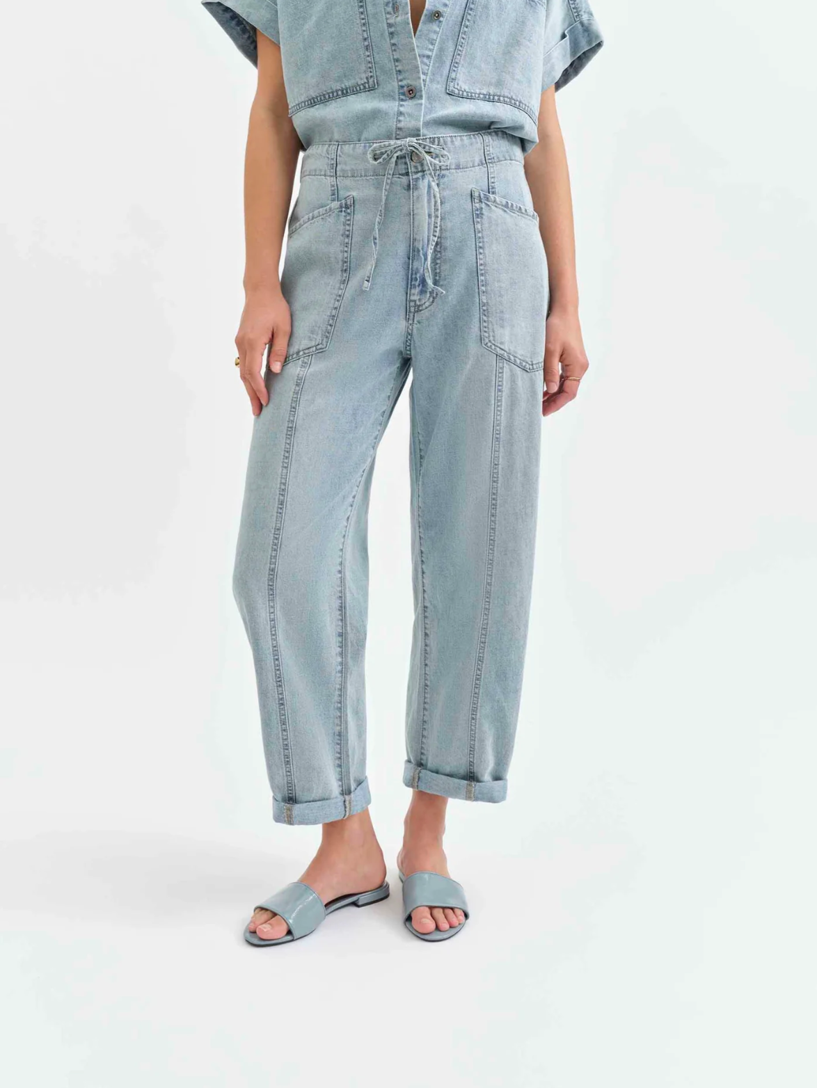 DAZE: Villa Barrel Leg Pants-Wild Card-4- Bottoms-DAZE-Usher & Co - Women's Boutique Located in Atoka, OK and Durant, OK