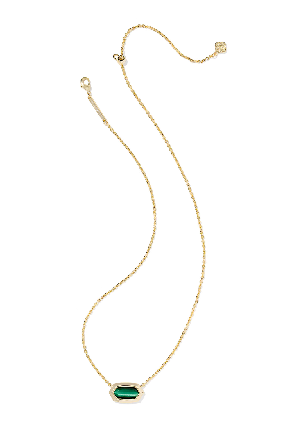 KENDRA SCOTT: Elisa Bezel Necklace-Gold Green Tigers Eye-7- Jewelry-Kendra Scott-Usher & Co - Women's Boutique Located in Atoka, OK and Durant, OK