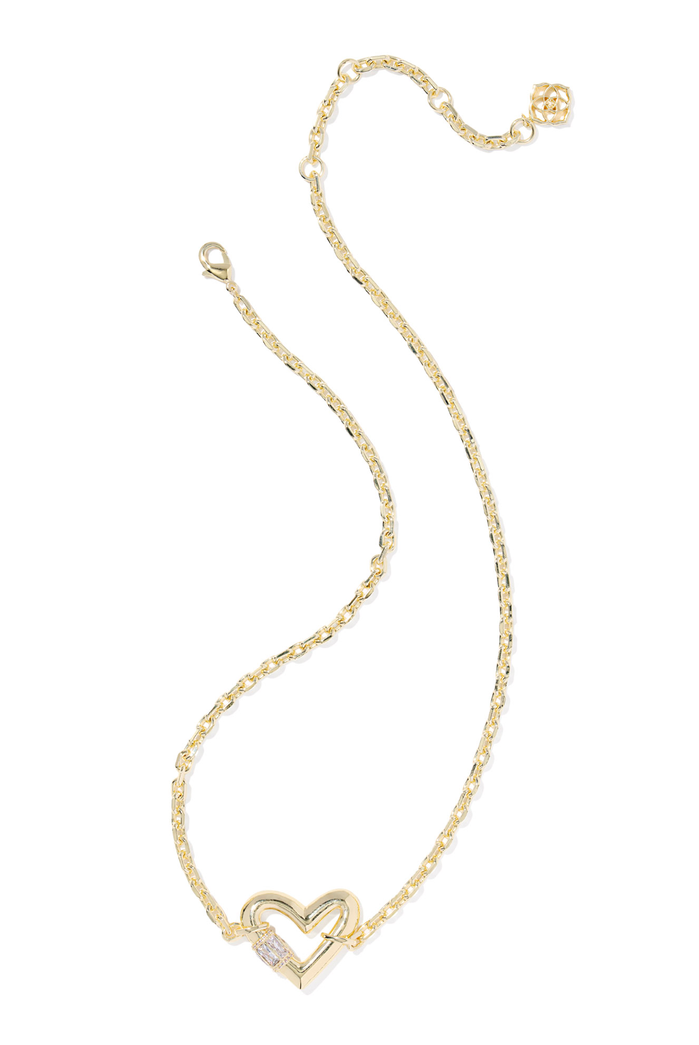 KENDRA SCOTT: Emery Heart Necklace-Gold White CZ-7- Jewelry-Kendra Scott-Usher & Co - Women's Boutique Located in Atoka, OK and Durant, OK