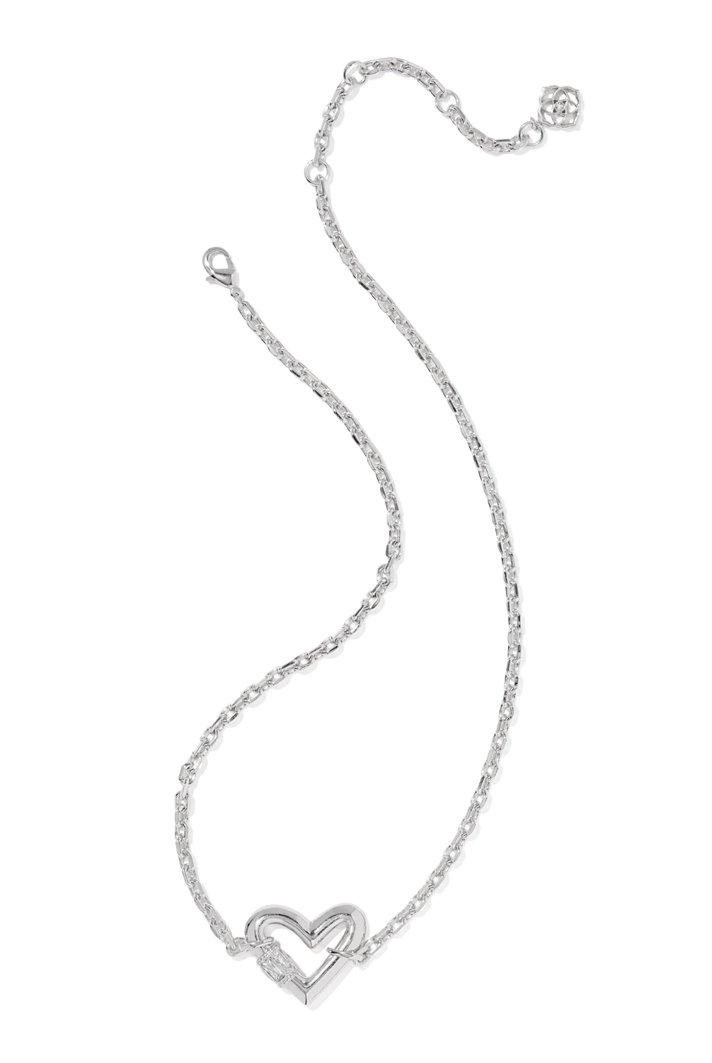 KENDRA SCOTT: Emery Heart Necklace-Silver White CZ-7- Jewelry-Kendra Scott-Usher & Co - Women's Boutique Located in Atoka, OK and Durant, OK