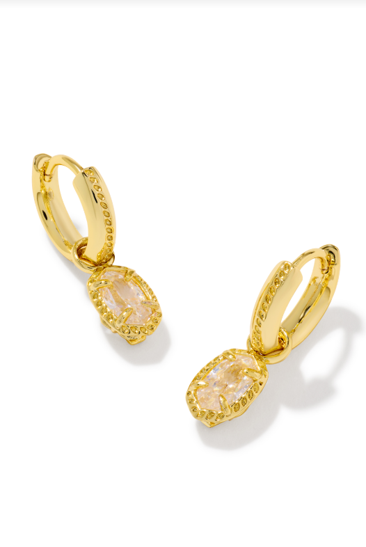 MINI ELLIE LUXE HUGGIE GOLD METAL WHITE CZ