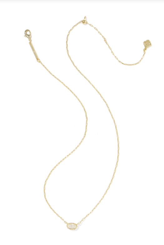 Kendra Scott: Mini Elisa Gold Luxe Pendant Necklace-White CZ-7- Jewelry-Kendra Scott-Usher & Co - Women's Boutique Located in Atoka, OK and Durant, OK