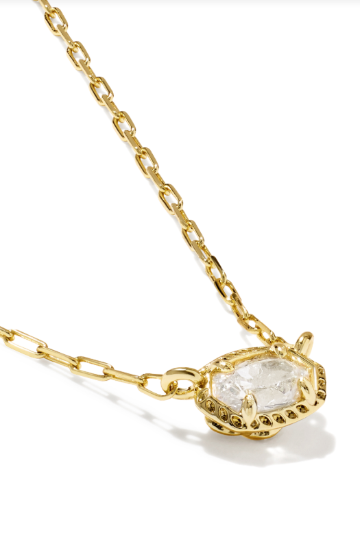 Kendra Scott: Mini Elisa Gold Luxe Pendant Necklace-White CZ-7- Jewelry-Kendra Scott-Usher & Co - Women's Boutique Located in Atoka, OK and Durant, OK
