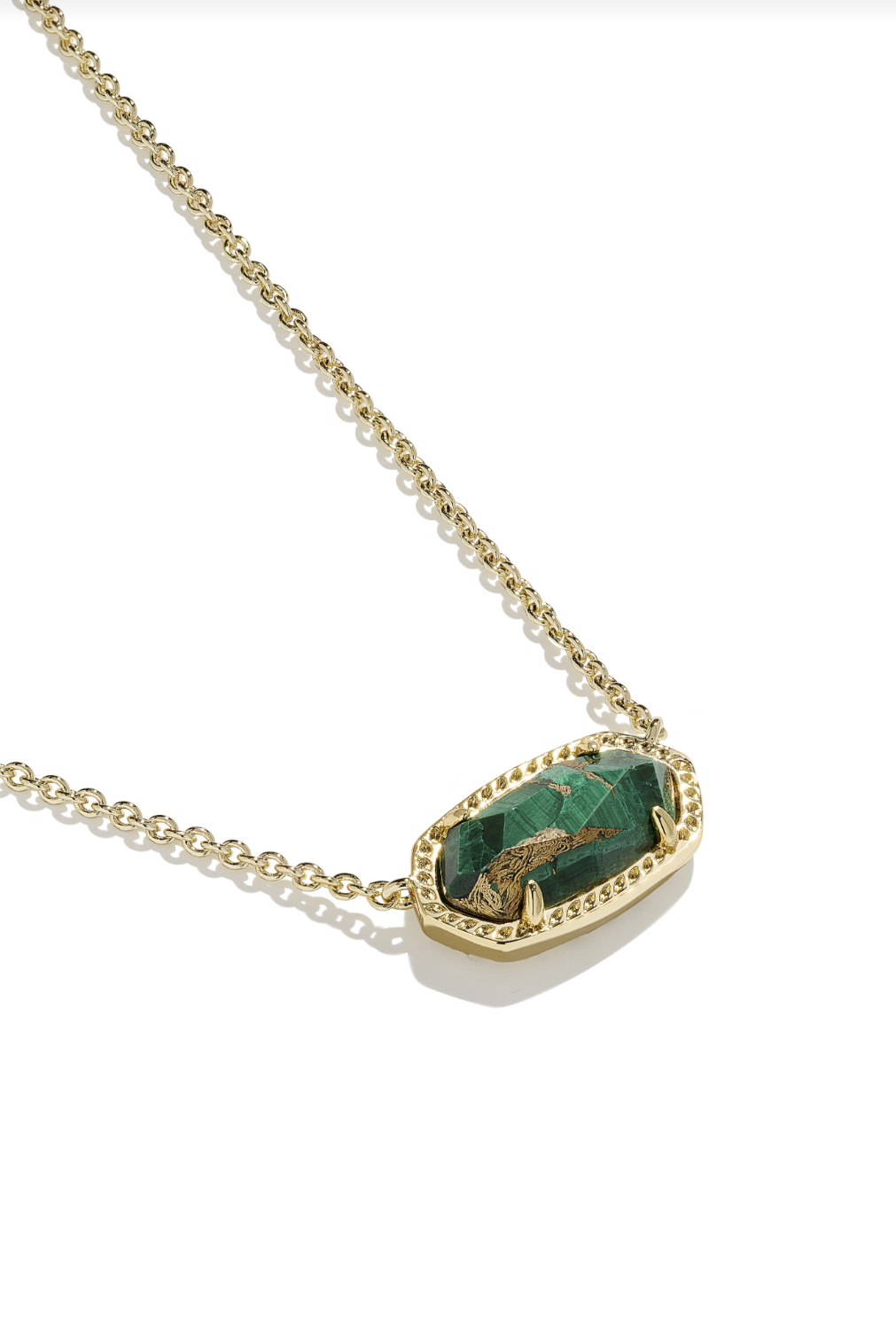 Kendra Scott: Elisa Necklace-Gold Bronze Veined Green Malachite Necklace-7- Jewelry-Kendra Scott-Usher & Co - Women's Boutique Located in Atoka, OK and Durant, OK