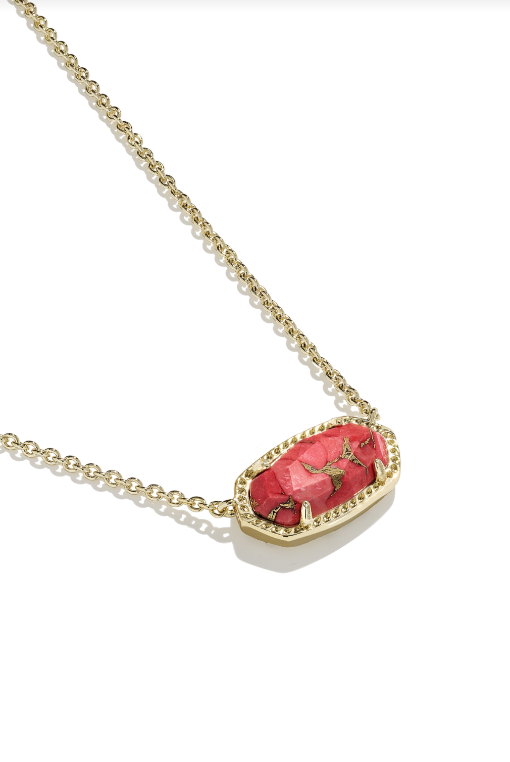 Kendra Scott: Elisa Necklace-Gold Bronze Veined Red Magnesite-7- Jewelry-Kendra Scott-Usher & Co - Women's Boutique Located in Atoka, OK and Durant, OK