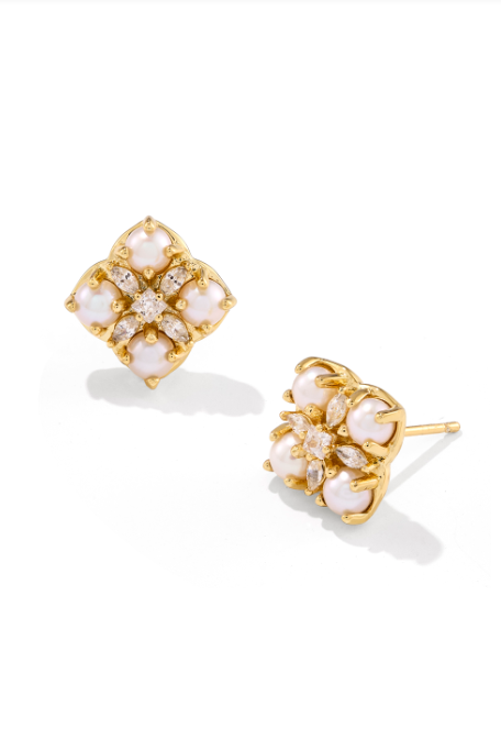 Kendra Scott: Dira Pearl Studs-Gold Freshwater Cultured Pearl-7- Jewelry-Kendra Scott-Usher & Co - Women's Boutique Located in Atoka, OK and Durant, OK