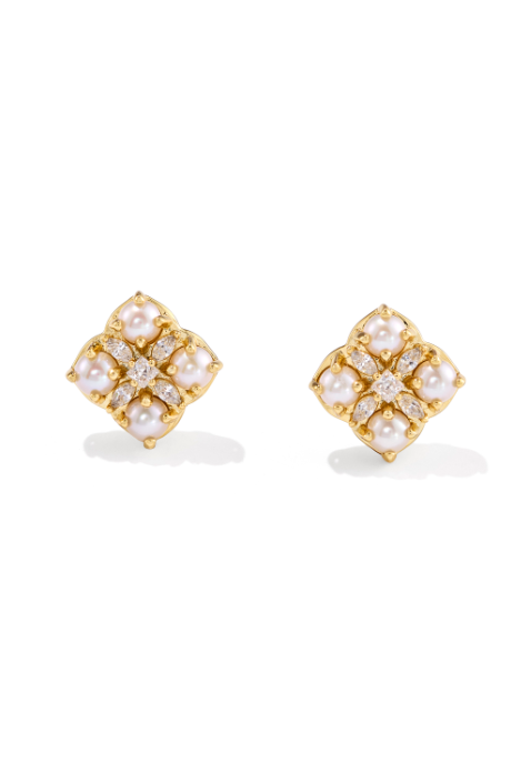 Kendra Scott: Dira Pearl Studs-Gold Freshwater Cultured Pearl-7- Jewelry-Kendra Scott-Usher & Co - Women's Boutique Located in Atoka, OK and Durant, OK