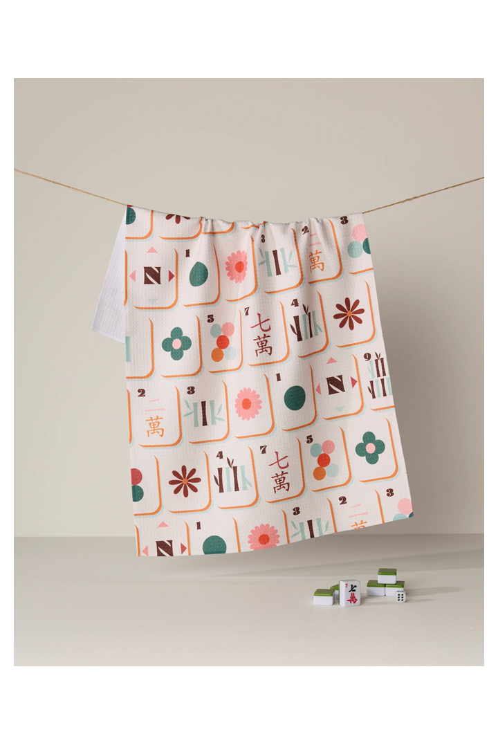 Cyprus Tile Toss Tea Towel - Mahjong-11- Gift/Home-Geometry-Usher & Co - Women's Boutique Located in Atoka, OK and Durant, OK