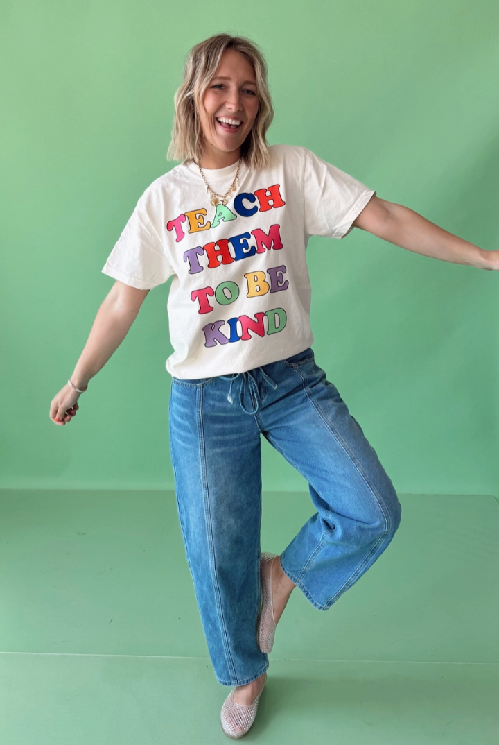 Teach Them To Be Kind Tee-1- Tops-Jules Co-Usher & Co - Women's Boutique Located in Atoka, OK and Durant, OK