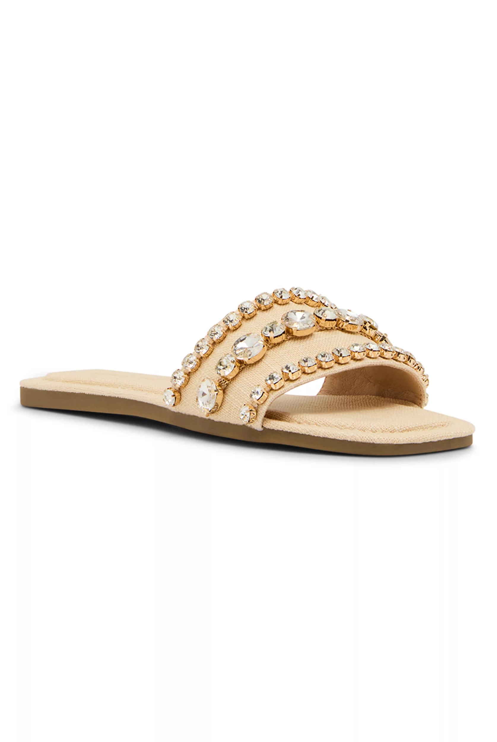 Madden Girl: Toast Jeweled Slide Sandals-9- Shoes-Steve Madden-Usher & Co - Women's Boutique Located in Atoka, OK and Durant, OK