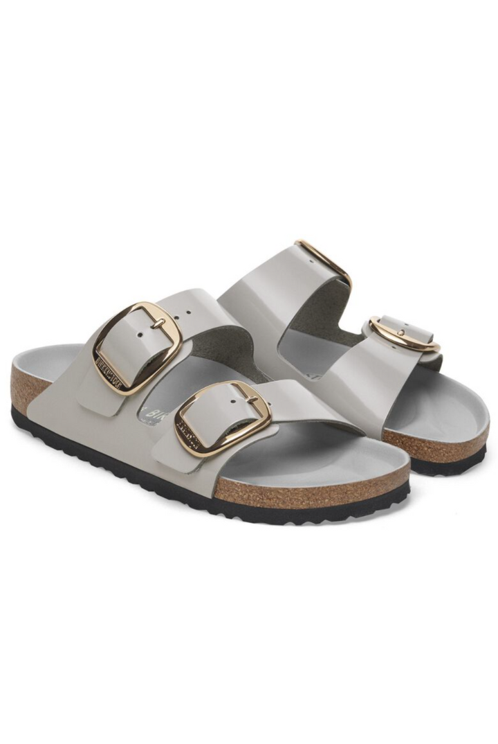 Birkenstock: Arizona Big Buckle-High Shine Stone Coin-9- Shoes-BIRKENSTOCK-Usher & Co - Women's Boutique Located in Atoka, OK and Durant, OK