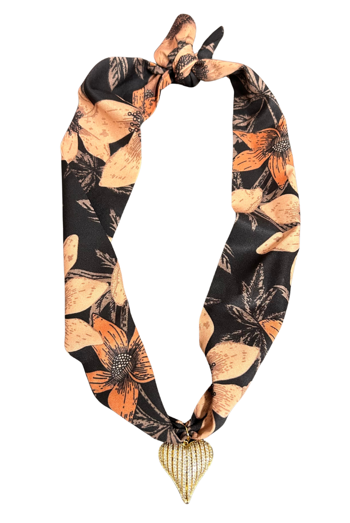 Celeste Puff Heart Scarf Necklace-8- Accessory-VIRTUE-Usher & Co - Women's Boutique Located in Atoka, OK and Durant, OK