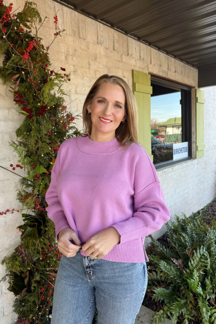 Noble Sweater-Mauve-1- Tops-Zenana-Usher & Co - Women's Boutique Located in Atoka, OK and Durant, OK