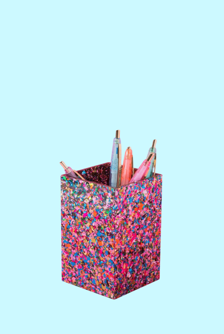 Colorful Confetti Pen Cup-11- Gift/Home-Taylor Elliot-Usher & Co - Women's Boutique Located in Atoka, OK and Durant, OK