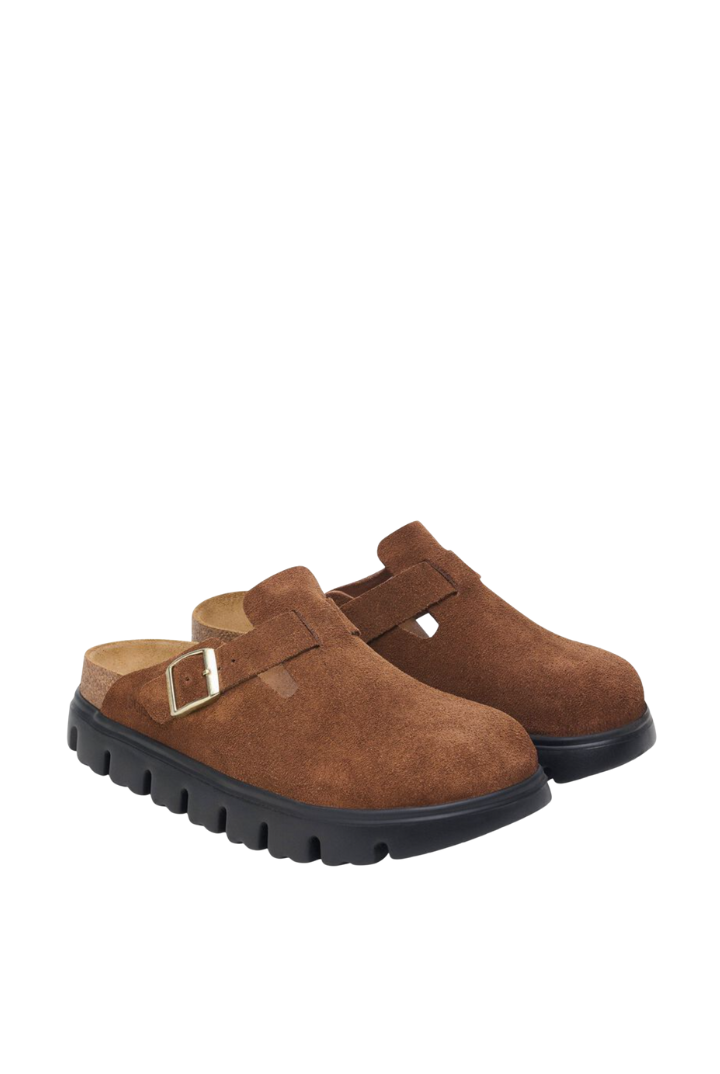 Birkenstock: Boston Chunky Suede-Dark Tea-9- Shoes-BIRKENSTOCK-Usher & Co - Women's Boutique Located in Atoka, OK and Durant, OK