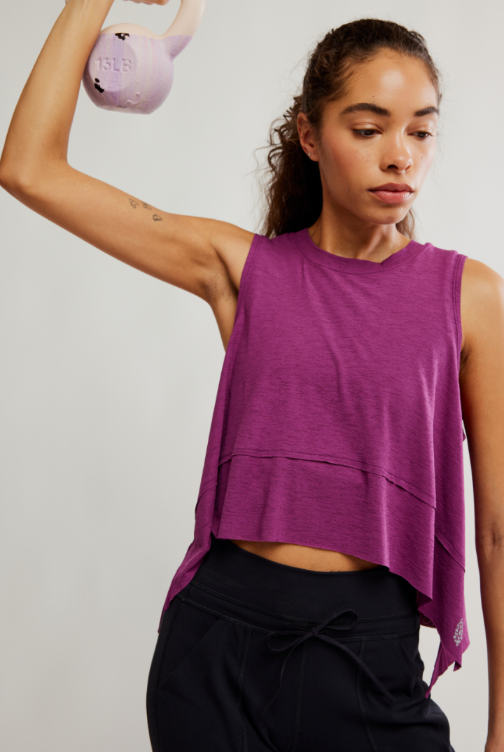 FP Movement: Tempo Tank-Deep Mulberry-1- Tops-Free People Movement-Usher & Co - Women's Boutique Located in Atoka, OK and Durant, OK