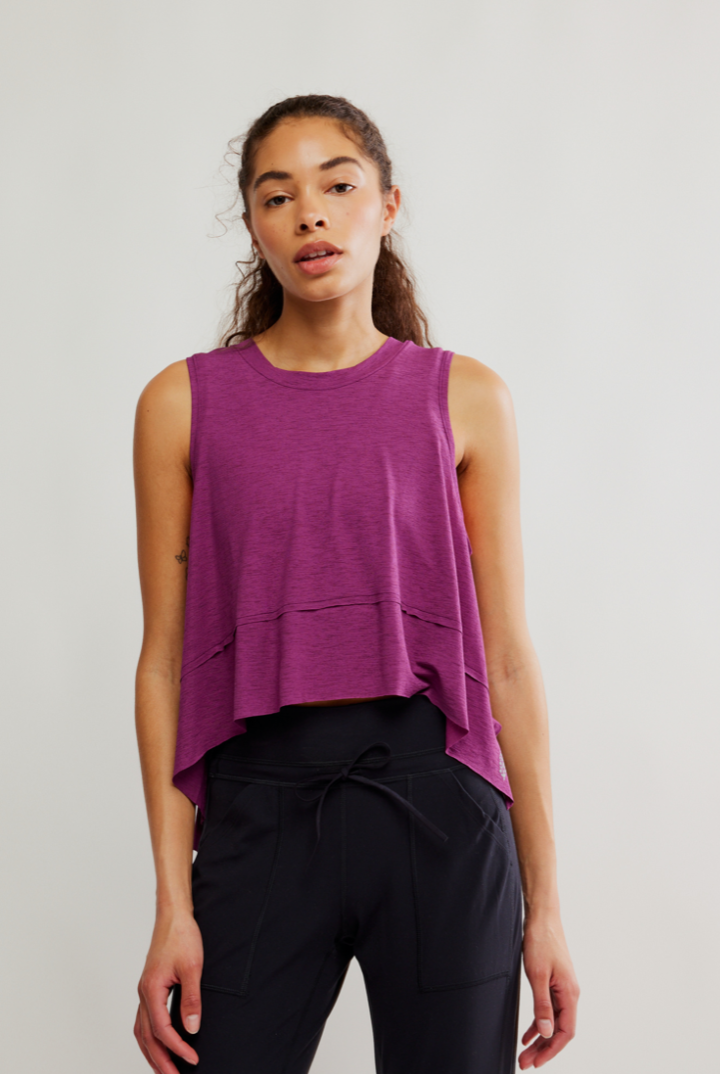 FP Movement: Tempo Tank-Deep Mulberry-1- Tops-Free People Movement-Usher & Co - Women's Boutique Located in Atoka, OK and Durant, OK
