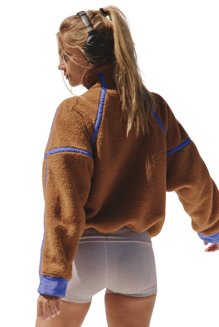 FP Movement: Mountain High 1/2 Zip Fleece-Twig Combo-2- Tops Over-Free People Movement-Usher & Co - Women's Boutique Located in Atoka, OK and Durant, OK