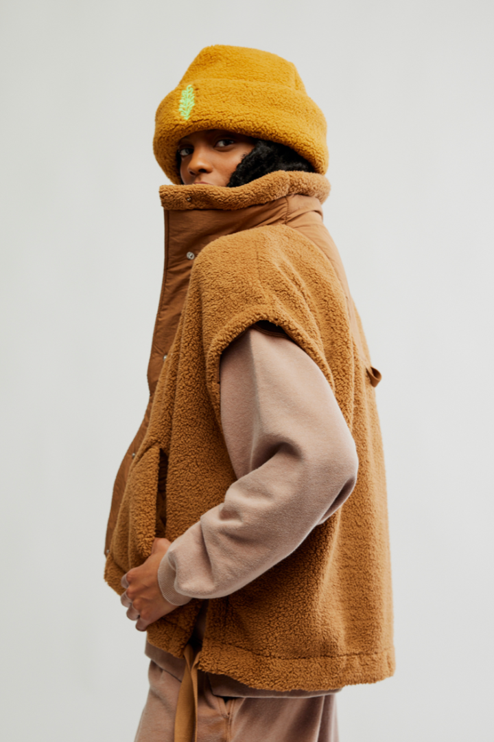 FP Movement: Scout It Out Fleece Vest-Twig-2- Tops Over-Free People Movement-Usher & Co - Women's Boutique Located in Atoka, OK and Durant, OK