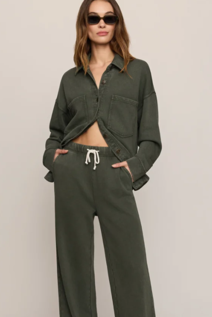 Z Supply: Hunter Knit Pant-Classic Olive-4-Bottoms-Z SUPPLY-Usher & Co - Women's Boutique Located in Atoka, OK and Durant, OK