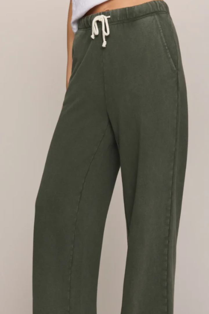 Z Supply: Hunter Knit Pant-Classic Olive-4-Bottoms-Z SUPPLY-Usher & Co - Women's Boutique Located in Atoka, OK and Durant, OK